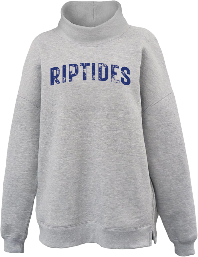 Riptides Vintage Arc | Women's Oversized Mock Neck Sweatshirt