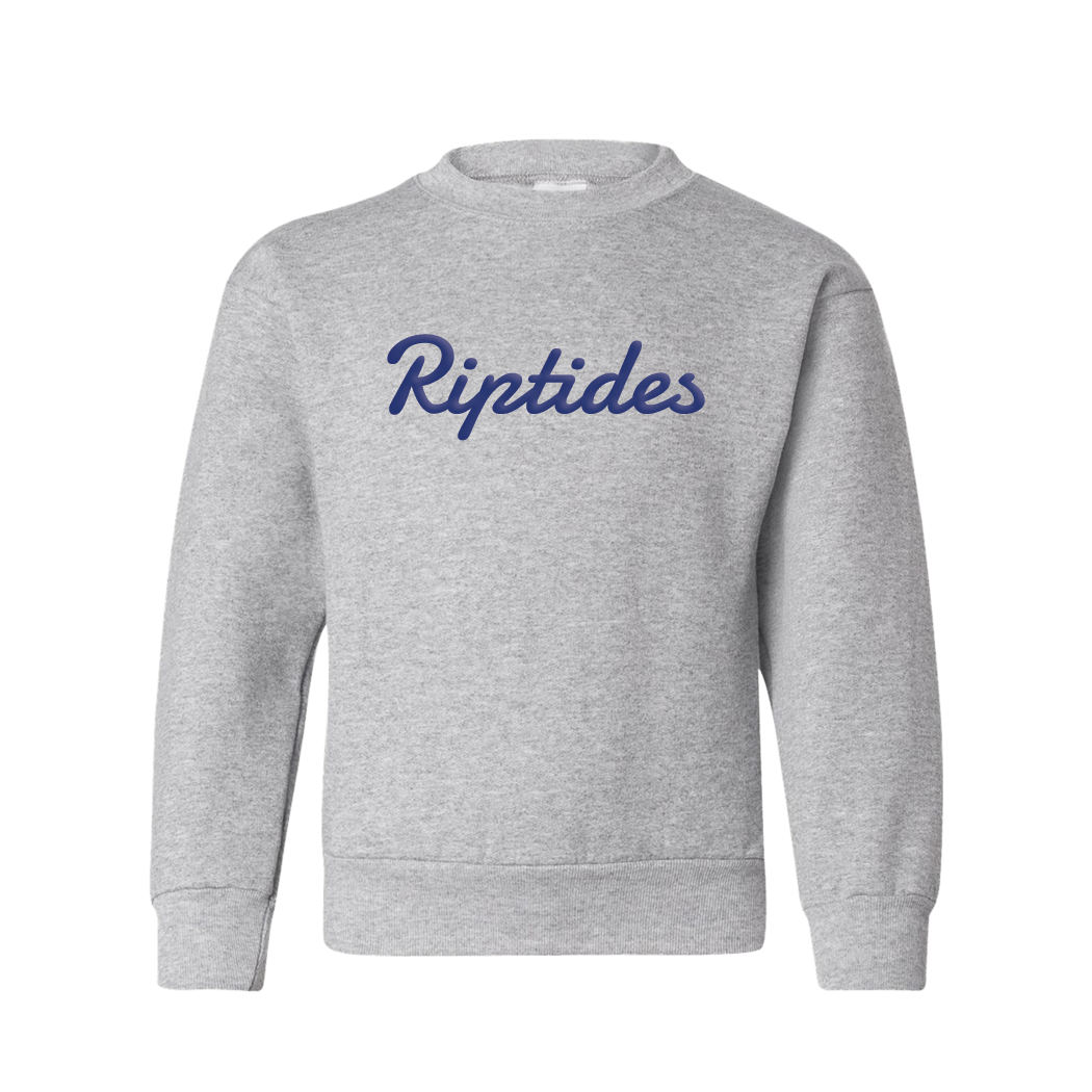 Riptides Script | Youth Puff Print Crewneck Sweatshirt