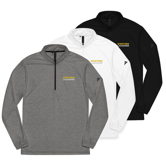 Text Block Embroidered | Adidas Quarter-Zip (yellow+white logo) (3 color options)
