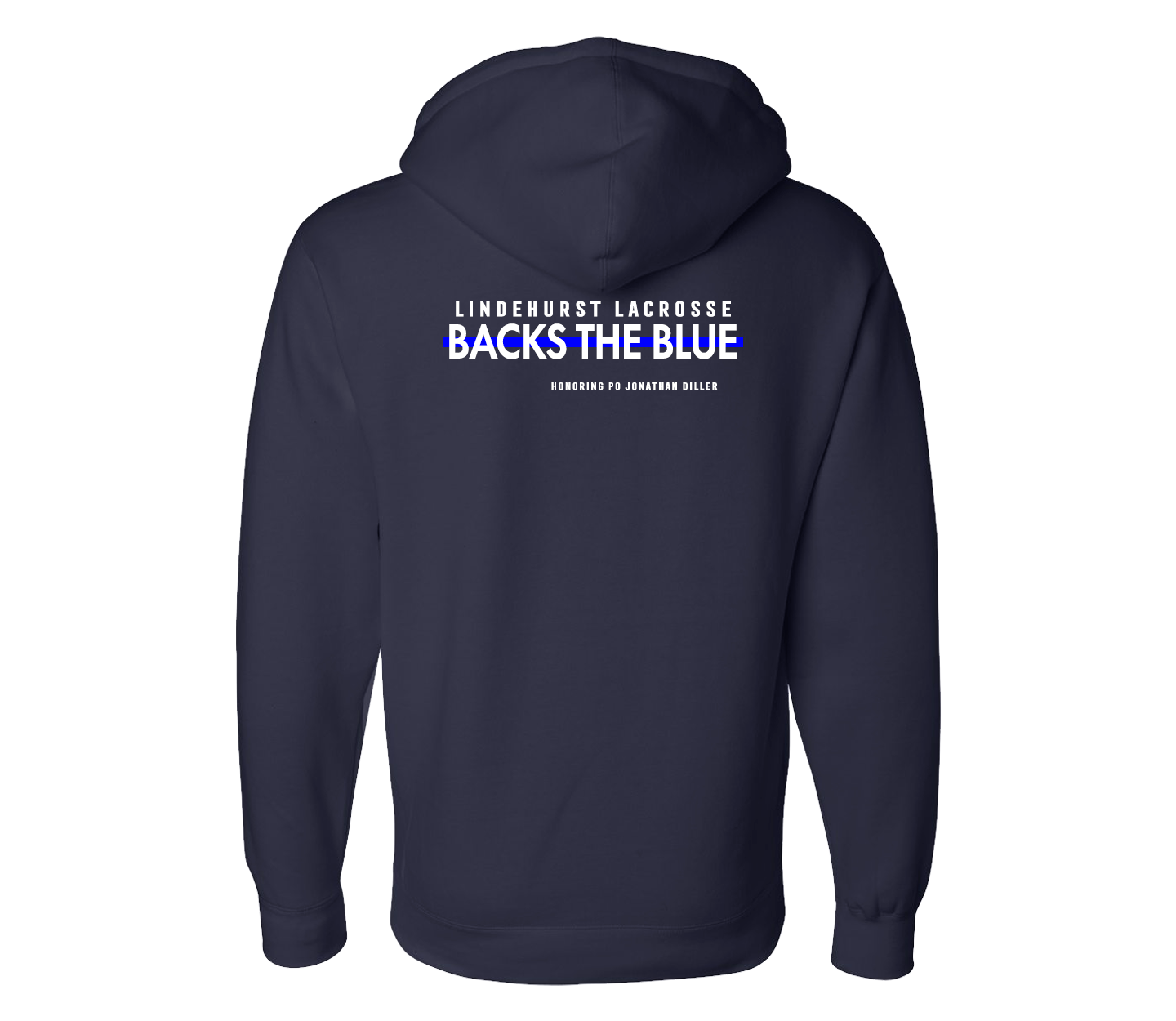 Lindenhurst Lacrosse Backs the Blue | Hoodie