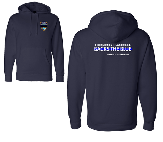 Lindenhurst Lacrosse Backs the Blue | Hoodie