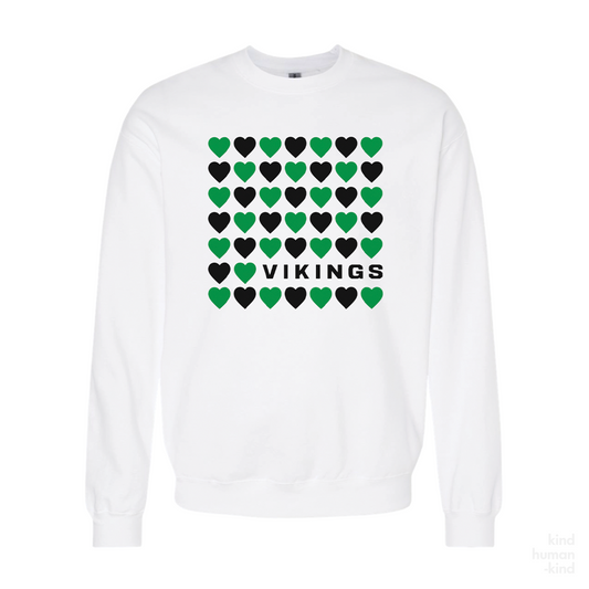 Vikings Hearts | Crewneck Sweatshirt